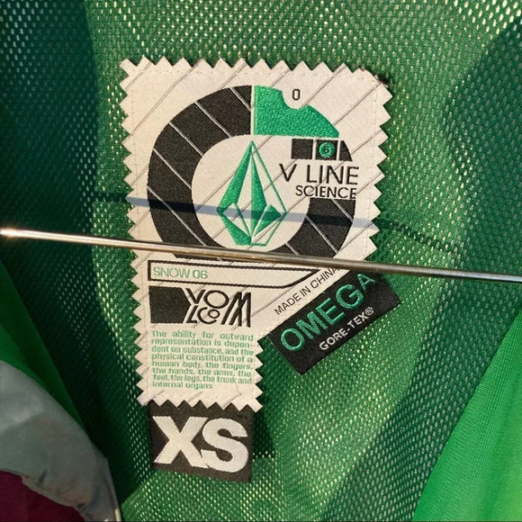 VOLCOM Sz XS Omega Gor-Tex V-Line Science Hooded Snow 06 Recco Short Snow Jacket - Picture 15 of 16